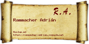 Rammacher Adrián névjegykártya
