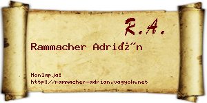 Rammacher Adrián névjegykártya